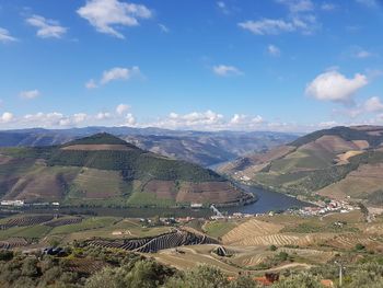 High angle view of landscape against sky