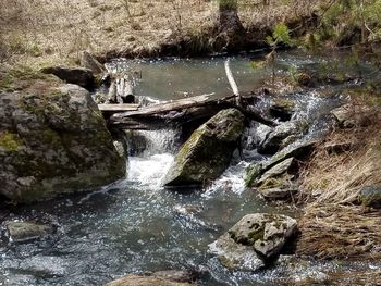 River flowing through rocks