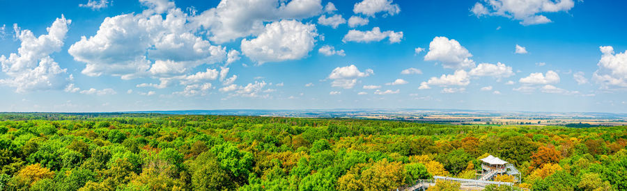 Panoramic view of field against sky