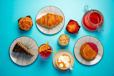 Directly above shot of food on table