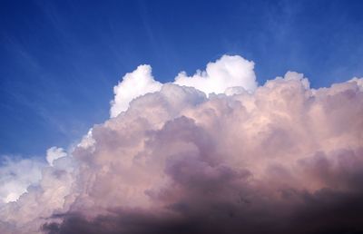 Low angle view of clouds in blue sky