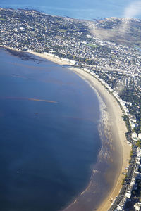 Aerial view of city from airplane