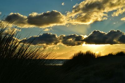 Scenic view of landscape against cloudy sky