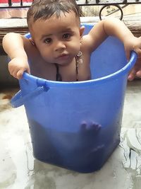 Portrait of boy in water