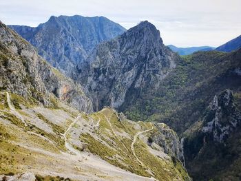 Scenic view of mountains against sky