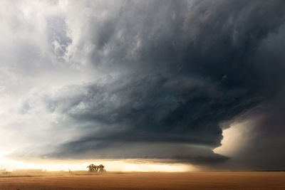 Supercell storm with blowing dust in colorado