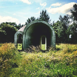 Built structure on field