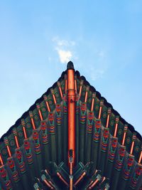 Low angle view of building against blue sky