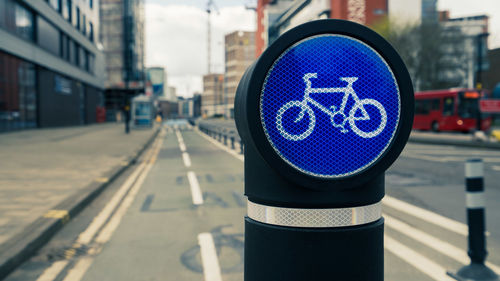 Close-up of road sign