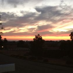 Scenic view of landscape at sunset