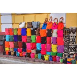 Colorful objects in row