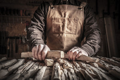 Man working on wood