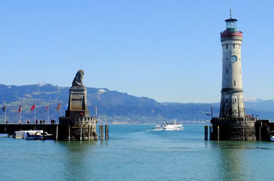 Lighthouse in sea