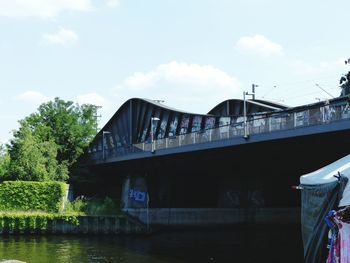 Bridge over river against sky