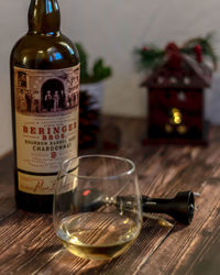 Close-up of wine bottles on table