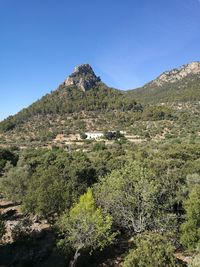 Scenic view of mountains against clear sky