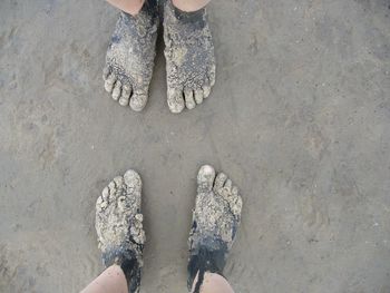 Low section of woman standing on beach