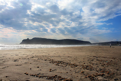 Scenic view of beach against sky