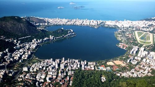 High angle view of sea