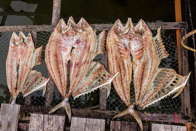 Full frame shot of fish for sale at market