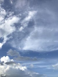 Low angle view of clouds in sky