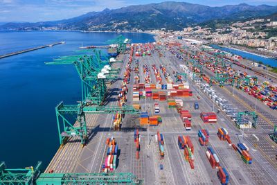 Aerial view of commercial dock