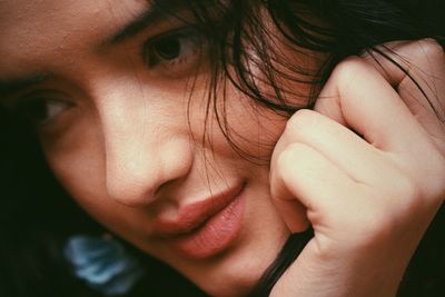 Close-up of thoughtful girl