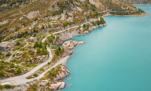 High angle view of sea