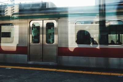 Train at railroad station platform
