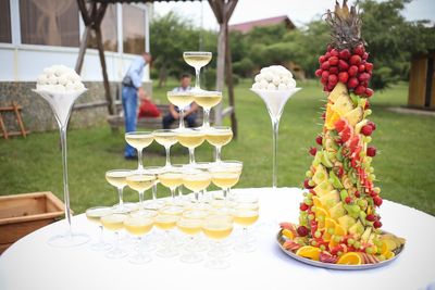 Various fruits on table