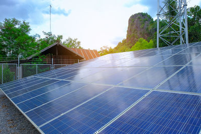 Solar panel against sky