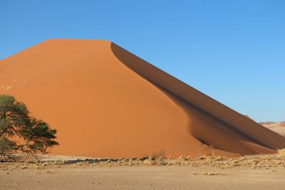 Scenic view of desert against clear sky