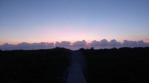 Scenic view of silhouette landscape against sky during sunset