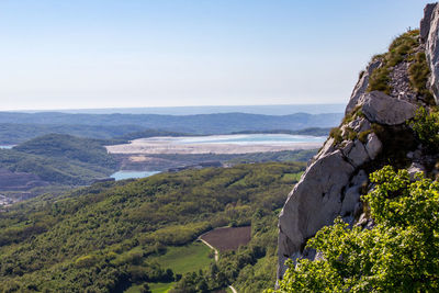 Scenic view of landscape against clear sky