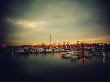 Illuminated cityscape at night