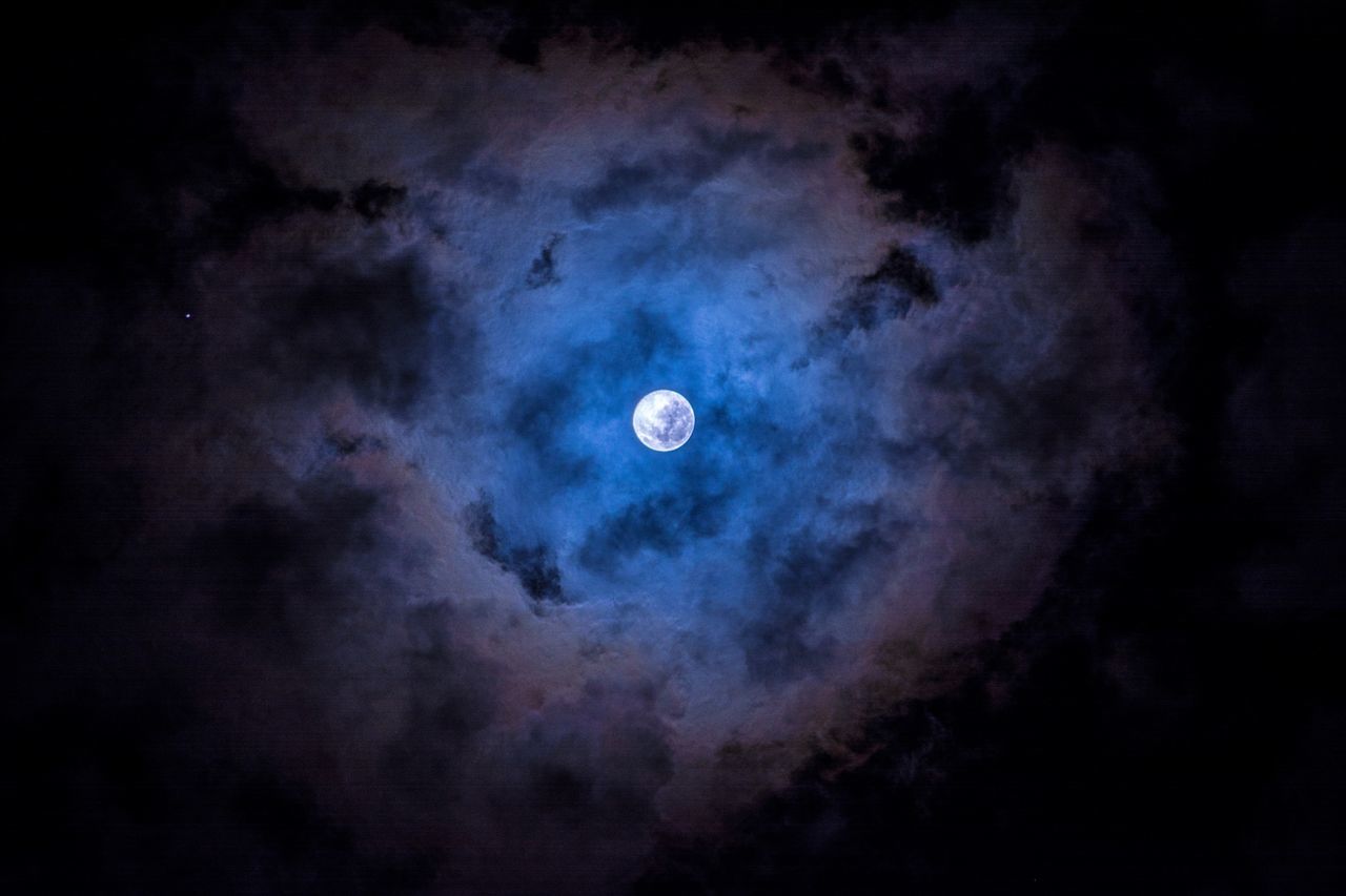 SCENIC VIEW OF BLUE SKY AND FULL MOON