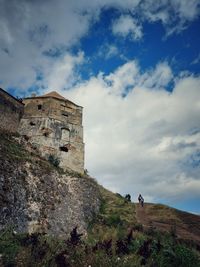 Low angle view of fort against sky