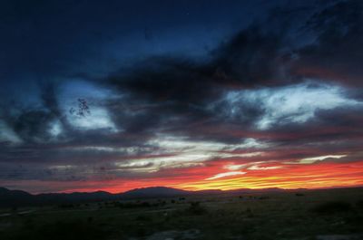 Scenic view of landscape against cloudy sky