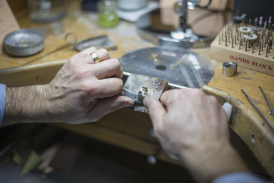 High angle view of man doing a ring