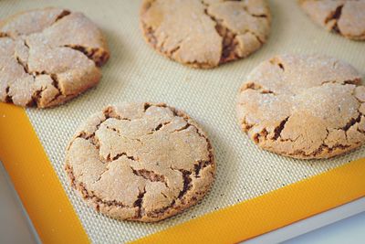 Close-up of cookies on table