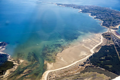 High angle view of beach