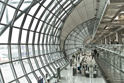 High angle view of people at suvarnabhumi airport