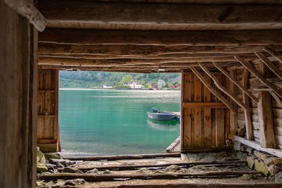 View in a boat house
