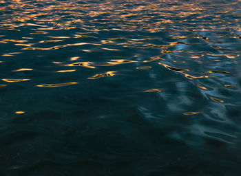 High angle view of rippled lake