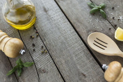 Conceptual flat lay. different seasonings, cooking homemade sauce, mayonnnasie, garlic sauce