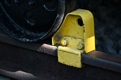 Close-up of rusty machine part