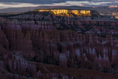 Aerial view of rock formations