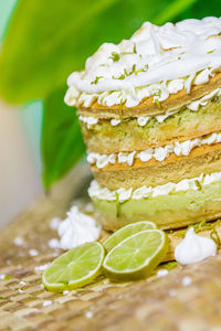 Close-up of cake on table