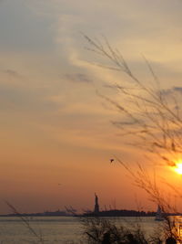 Scenic view of sea during sunset