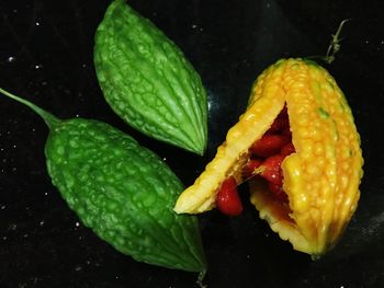 Close-up of fresh vegetable in water